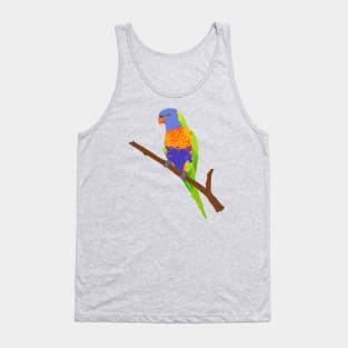 Rainbow Lorikeet on a Twig Tank Top